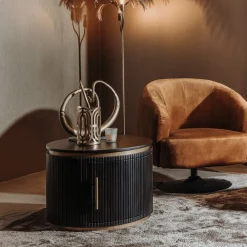 Salontafel Rivello zwart rond 60cm