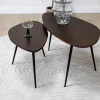 Salontafel Rosa set van 2 walnoot 90/70cm