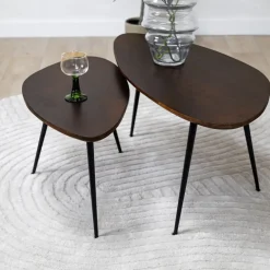 Salontafel Rosa set van 2 walnoot 90/70cm