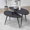 Salontafel Rosa set van 2 zwart 90/70cm