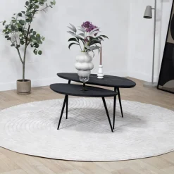 Salontafel Rosa set van 2 zwart 90/70cm