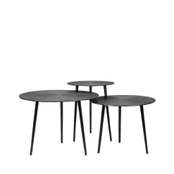 Salontafel Set Nobby Zwart Metaal 60cm