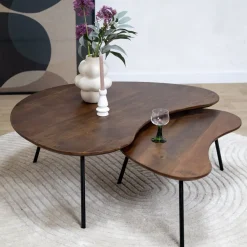 Salontafel Signe set van 2 walnoot 120/92cm