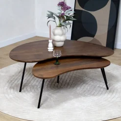 Salontafel Signe set van 2 walnoot 120/92cm