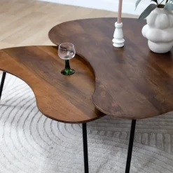 Salontafel Signe set van 2 walnoot 120/92cm