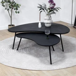 Salontafel Signe set van 2 zwart 120/92cm