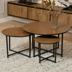 Salontafel Sindacco rond Set van 3