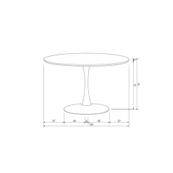 Sammy Eettafel Rond MDF Zwart 120cm