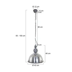 Sammy 1-lichts Hanglamp Staal 42cm