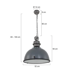 Sammy 1-lichts Hanglamp XL Grijs 52cm