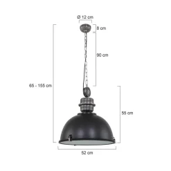 Sammy 1-lichts Hanglamp XL Zwart 52cm