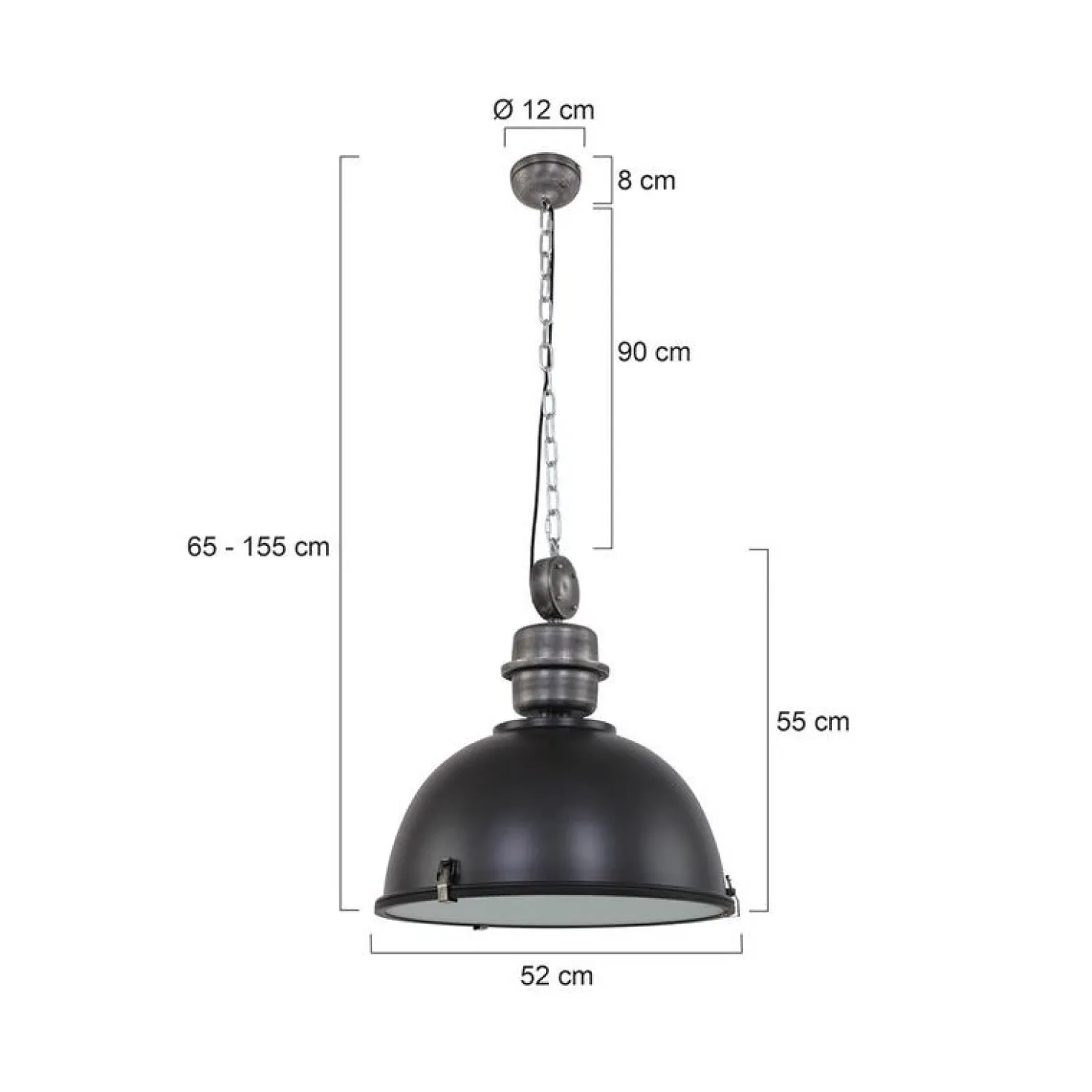 Sammy 1-lichts Hanglamp XL Zwart 52cm