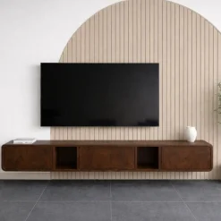 Sammy zwevend Tv meubel Walnoot mangohout 210cm