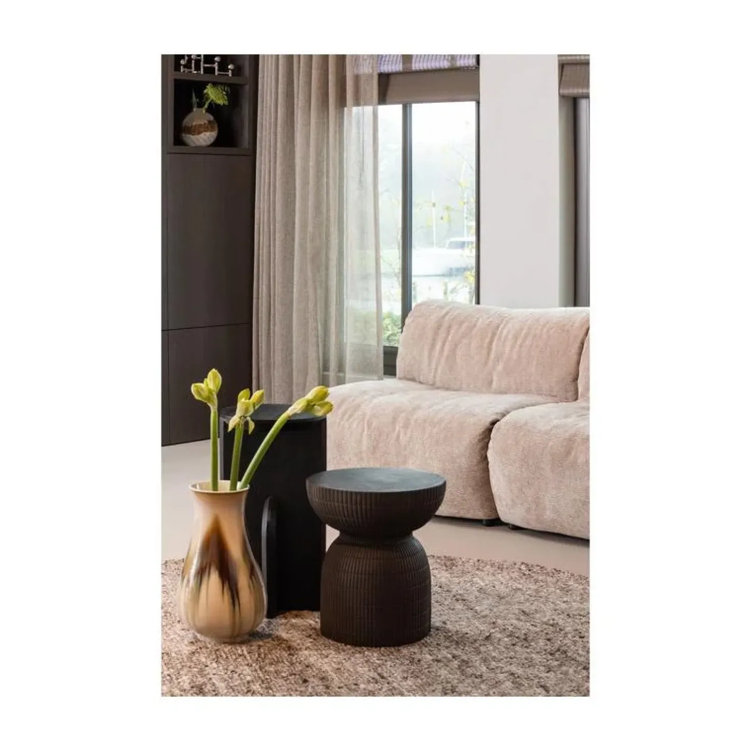 Samson Bijzettafel Rond Donkerbruin 37cm