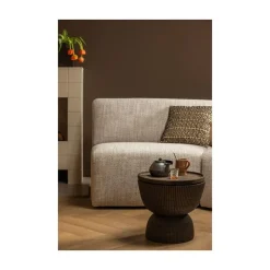 Samson Bijzettafel Rond Donkerbruin 40cm