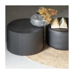 Sanne Bijzettafel Rond MDF Zwart 60cm