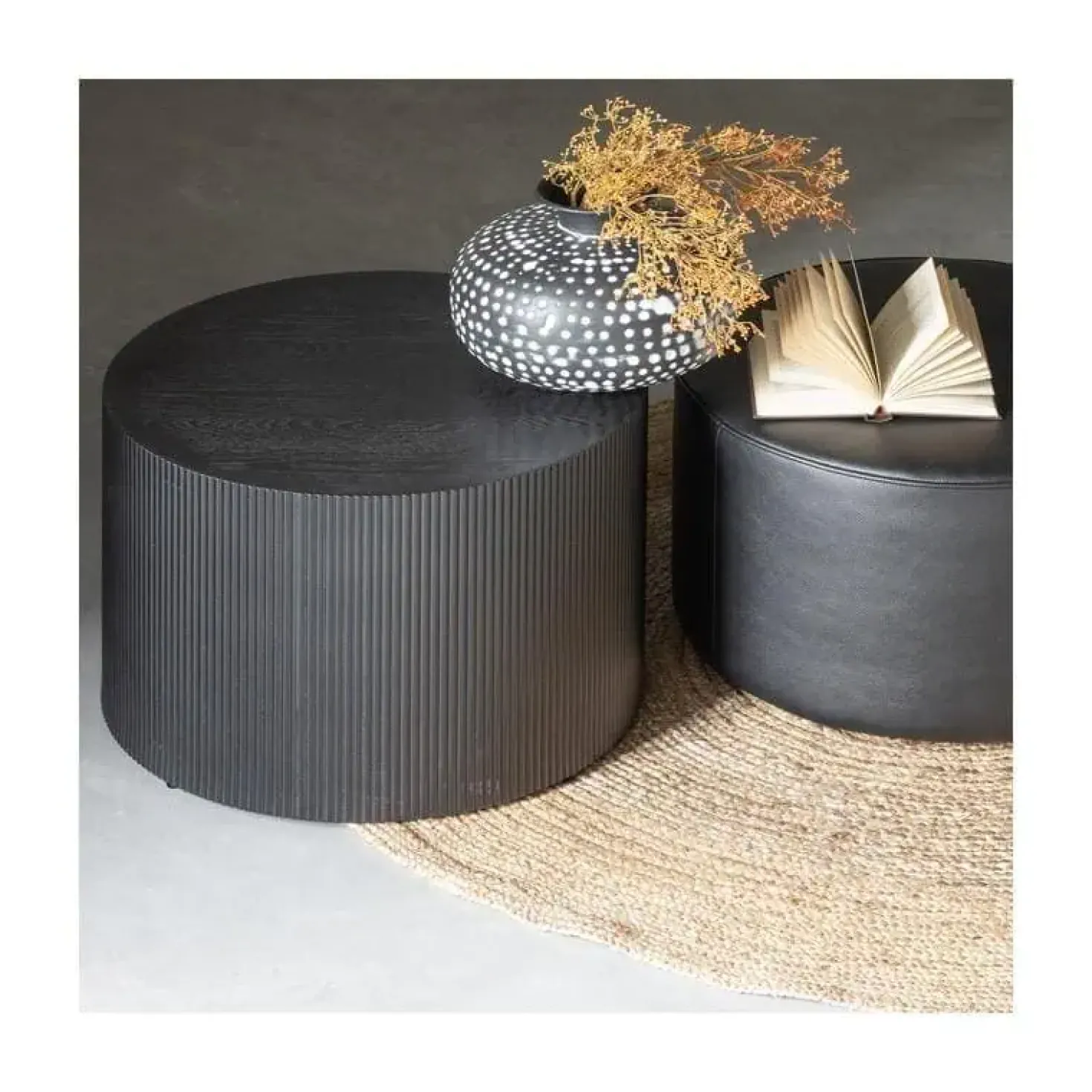 Sanne Bijzettafel Rond MDF Zwart 60cm