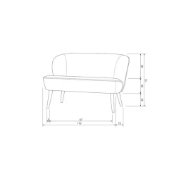 Sara Bankje Boucle Creme 110cm