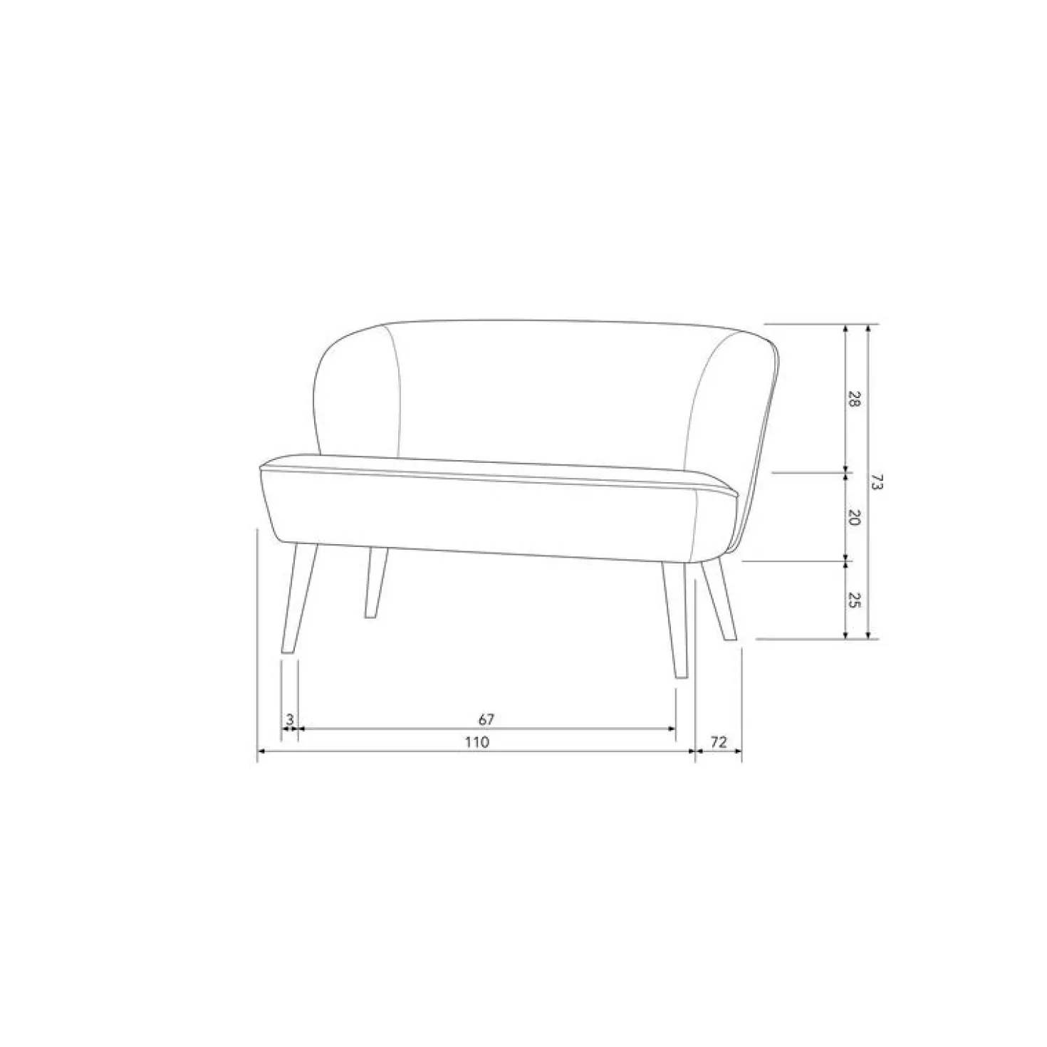 Sara Bankje Velvet Framboos 110cm