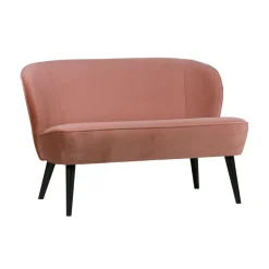 Sara Bankje Velvet Oud Roze 110cm