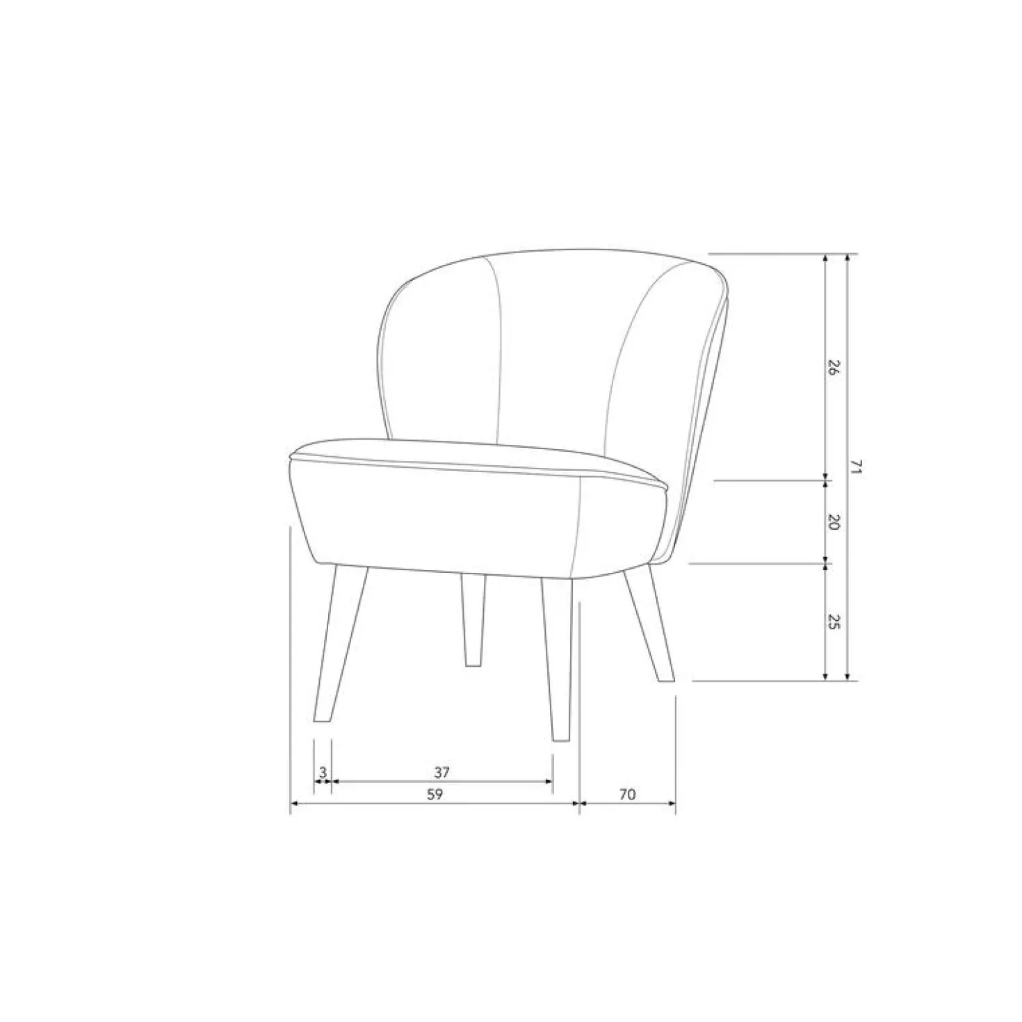 Sara Fauteuil Ribstof Verweerd Groen