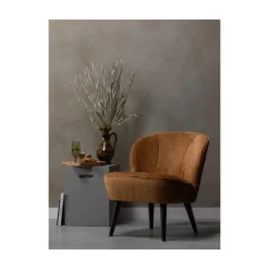 Sara Fauteuil Structure Velvet Cognac