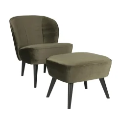 Sara Hocker Op Poten Velvet Warm Groen 56cm