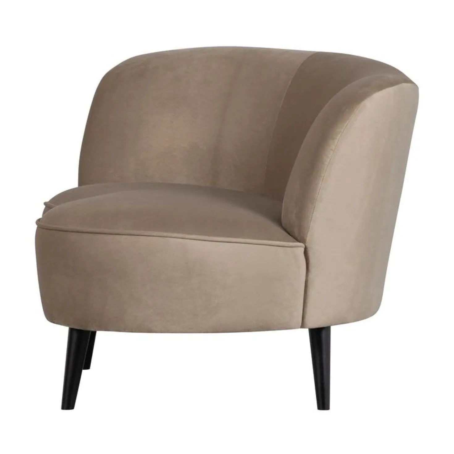 Sara Lounge Fauteuil Links Velvet Khaki 112cm
