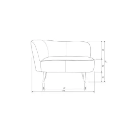 Sara Lounge Fauteuil Links Velvet Khaki 112cm