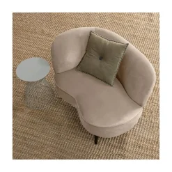 Sara Lounge Fauteuil Links Velvet Khaki 112cm