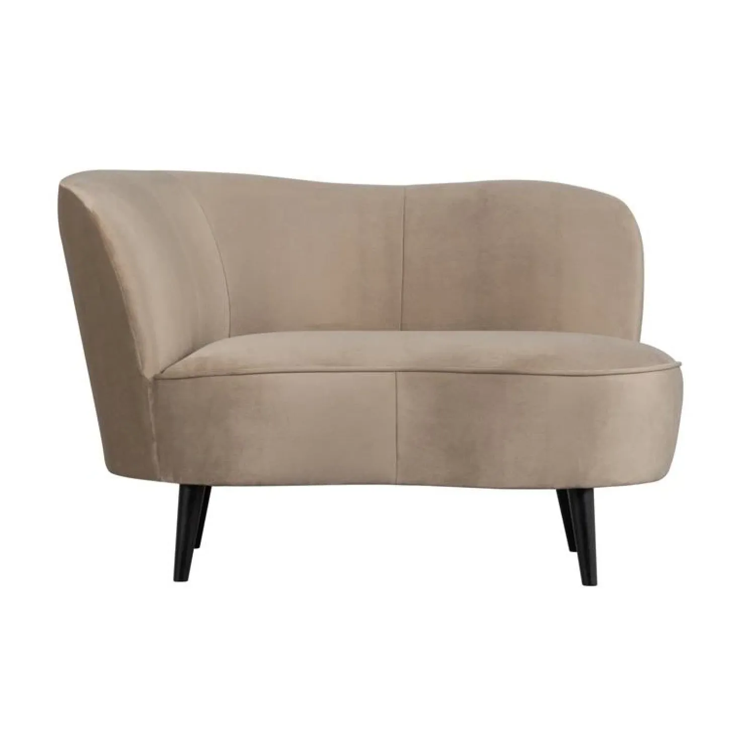 Sara Lounge Fauteuil Links Velvet Khaki 112cm