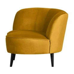 Sara Lounge Fauteuil Links Velvet Oker 112cm