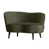 Sara Lounge Fauteuil Links Velvet Warm Groen 112cm