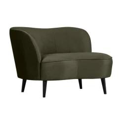 Sara Lounge Fauteuil Links Velvet Warm Groen 112cm
