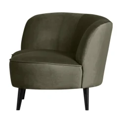 Sara Lounge Fauteuil Links Velvet Warm Groen 112cm
