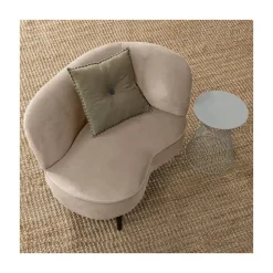 Sara Lounge Fauteuil Rechts Velvet Khaki 112cm