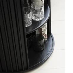 Sarita bijzettafel zwart eikenhoutfineer 60cm