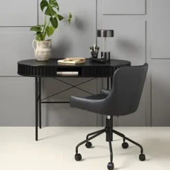 Sarita bureautafel zwart eikenhoutfineer 120cm