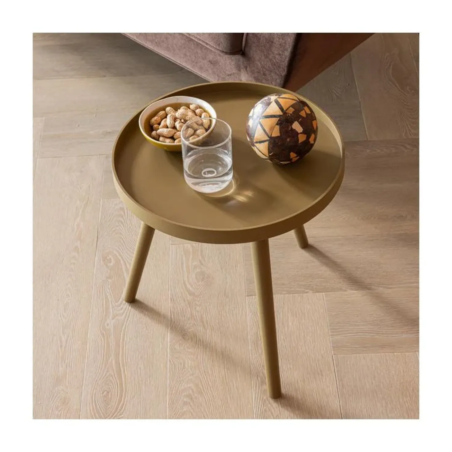 Sasha Bijzettafel rond Honinggeel 41cm