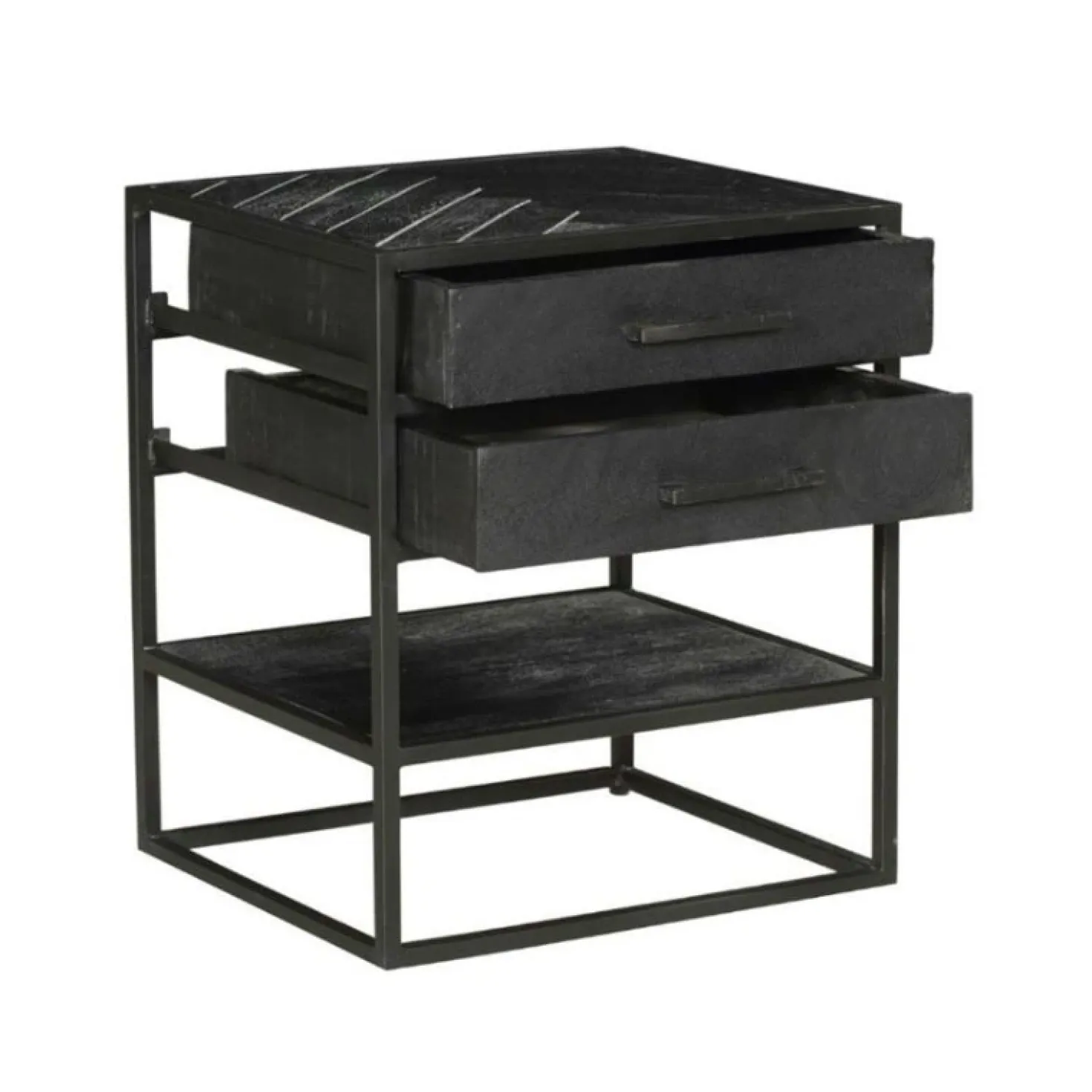 Scandi houten nachtkastje 45cm zwart