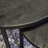 Scandi salontafel mangohout rond zwart set van 3