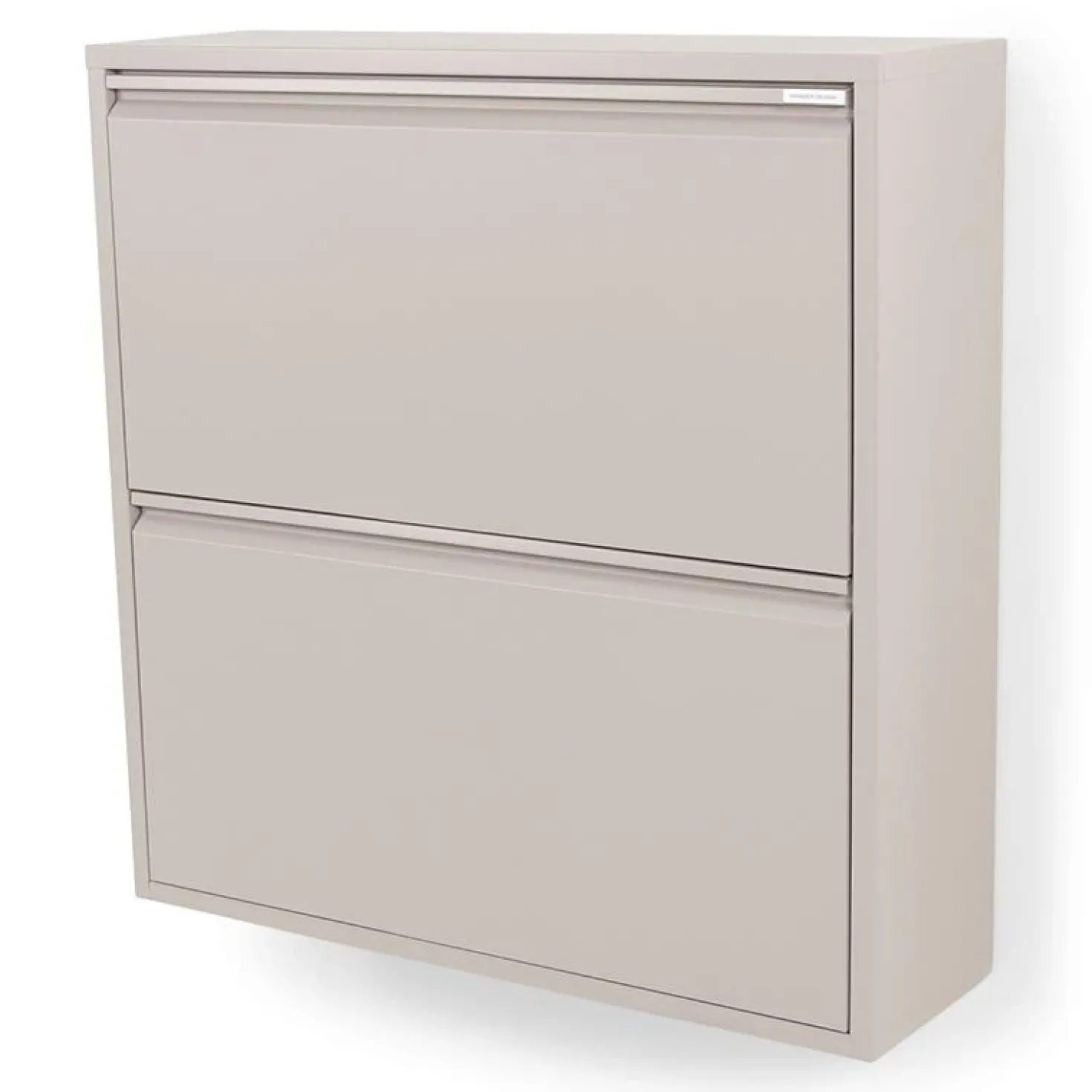 Schoenenkast industrieel Pippen (2 lades) – Taupe metaal