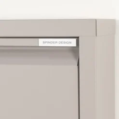 Schoenenkast industrieel Pippen (2 lades) – Taupe metaal