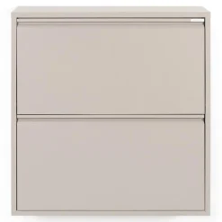 Schoenenkast industrieel Pippen (2 lades) – Taupe metaal