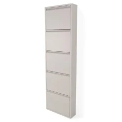 Schoenenkast industrieel Pippen (5 lades) – Taupe metaal