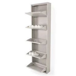 Schoenenkast industrieel Pippen (5 lades) – Taupe metaal