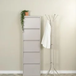 Schoenenkast industrieel Pippen (5 lades) – Taupe metaal