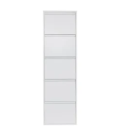 Schoenenkast industrieel Pippen (5 lades) – Wit metaal