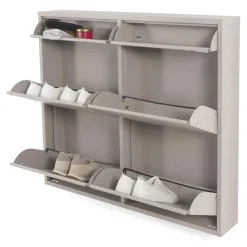 Schoenenkast industrieel Pippen (6 lades) - Taupe metaal