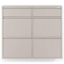 Schoenenkast industrieel Pippen (6 lades) - Taupe metaal